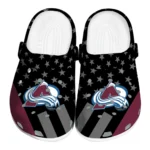 Colorado Avalanche Clogs - Stellar Stripes Theme Burgundy Black