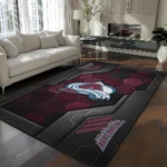 Colorado Avalanche Rug - Hexagonal Grid Pattern Burgundy