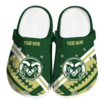 Colorado State Rams Clogs - Customized Football Motif Green