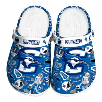 Creighton Bluejays Clogs - Football Icons Blue