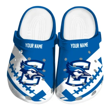 Creighton Bluejays Clogs - Personalized Football Motif Blue