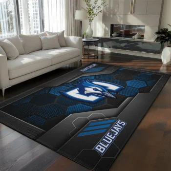 Creighton Bluejays Rug - Hexagonal Grid Pattern Blue