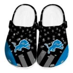 Detroit Lions Clogs - Stellar Stripes Theme Blue Black