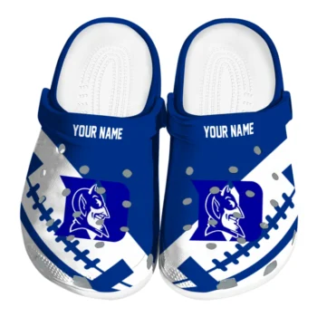 Duke Blue Devils Clogs - Customized Football Motif Blue