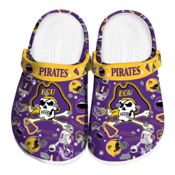 East Carolina Pirates Clogs - Football Icons Purple