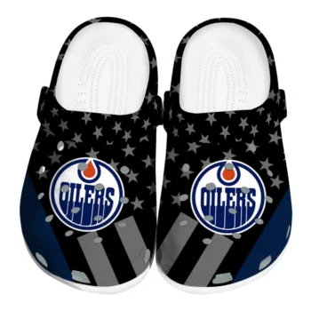 Edmonton Oilers Clogs - Stellar Stripes Theme Blue Black