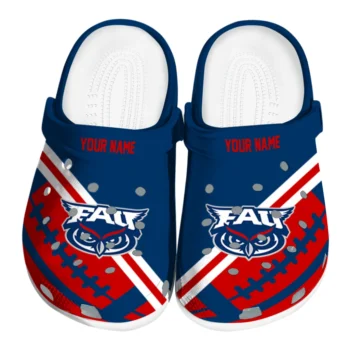 Florida Atlantic Owls Clogs - Custom Football Motif Blue