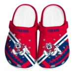 Fresno State Bulldogs Clogs - Personalized Football Motif Red