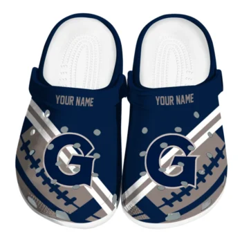 Georgetown Hoyas Clogs - Custom Football Motif Blue