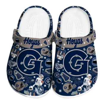 Georgetown Hoyas Clogs - Football Icons Blue