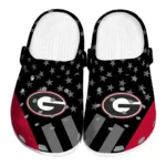 Georgia Bulldogs Clogs - Stellar Stripes Theme Red Black