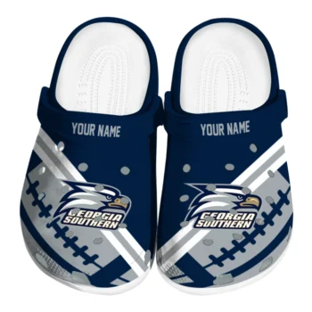 Georgia Southern Eagles Clogs - Personalized Football Motif Blue