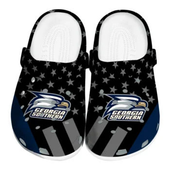 Georgia Southern Eagles Clogs - Stellar Stripes Theme Blue Black