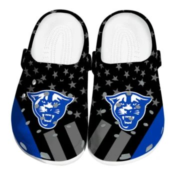 Georgia State Panthers Clogs - Stellar Stripes Theme Blue Black
