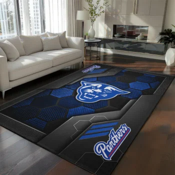 Georgia State Panthers Rug - Hexagonal Grid Pattern Blue