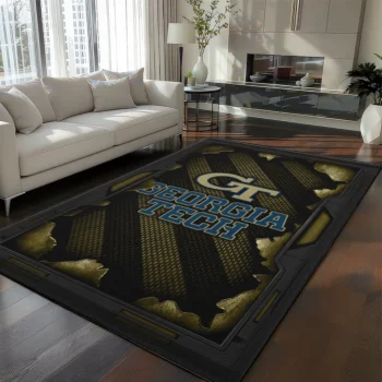 Georgia Tech Yellow Jackets Rug - Torn Mesh Gold