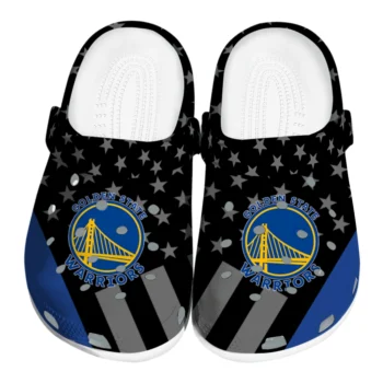 Golden State Warriors Clogs - Stellar Stripes Theme Blue Black