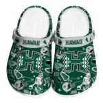 Hawaii Rainbow Warriors Clogs - Football Icons Green