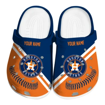 Houston Astros Clogs - Personalized Baseball Motif Blue