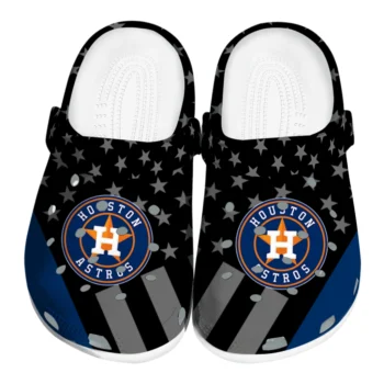 Houston Astros Clogs - Stellar Stripes Theme Blue Black