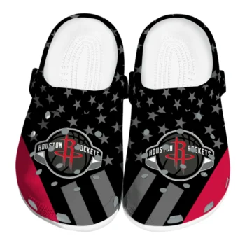Houston Rockets Clogs - Stellar Stripes Theme Red Black