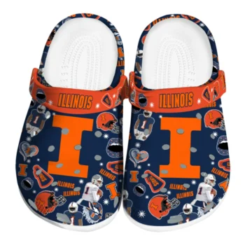 Illinois Fighting Illini Clogs - Football Icons Blue