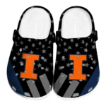 Illinois Fighting Illini Clogs - Stellar Stripes Theme Blue Black