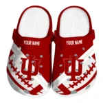 Indiana Hoosiers Clogs - Customized Football Motif Red
