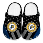 Indiana Pacers Clogs - Stellar Stripes Theme Blue Black
