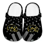 Iowa Hawkeyes Clogs - Stellar Stripes Theme Black