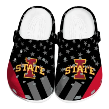 Iowa State Cyclones Clogs - Stellar Stripes Theme Red Black