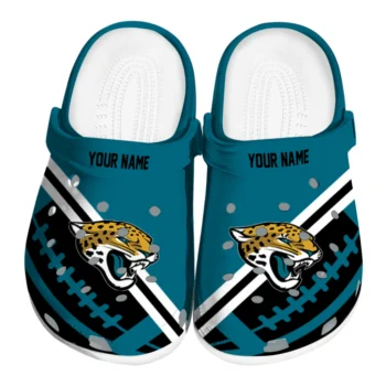 Jacksonville Jaguars Clogs - Customized Football Motif Teal