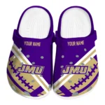 James Madison Dukes Clogs - Custom Football Motif Purple