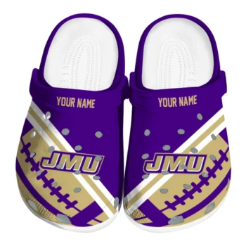 James Madison Dukes Clogs - Custom Football Motif Purple