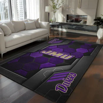 James Madison Dukes Rug - Hexagonal Grid Pattern Purple