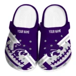 Kansas State Wildcats Clogs - Custom Football Motif Purple