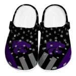 Kansas State Wildcats Clogs - Stellar Stripes Theme Purple Black