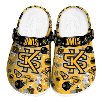 Kennesaw State Owls Clogs - Football Icons Gold