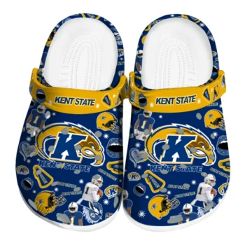 Kent State Golden Flashes Clogs - Football Icons Navy Blue