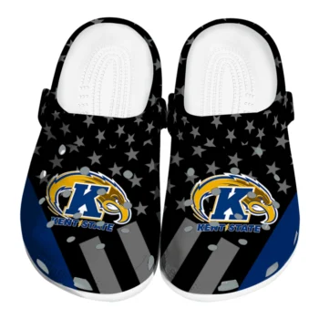 Kent State Golden Flashes Clogs - Stellar Stripes Theme Navy Blue Black