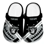 Las Vegas Raiders Clogs - Custom Football Motif Black