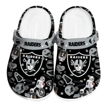 Las Vegas Raiders Clogs - Football Icons Black