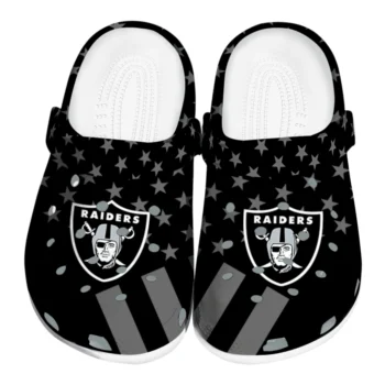 Las Vegas Raiders Clogs - Stellar Stripes Theme Black