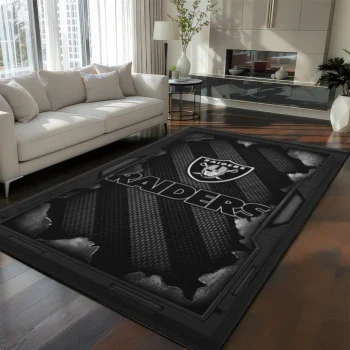 Las Vegas Raiders Rug - Torn Mesh Black