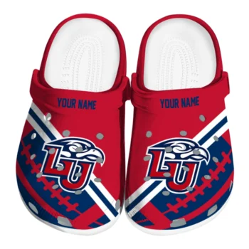Liberty Flames Clogs - Customized Football Motif Red