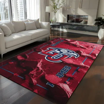 Liberty Flames Rug - Cracked Surface Design Red