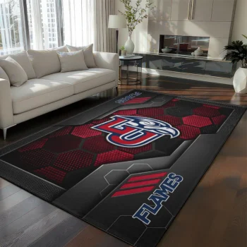 Liberty Flames Rug - Hexagonal Grid Pattern Red