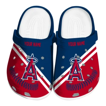 Los Angeles Angels Clogs - Customized Baseball Motif Blue