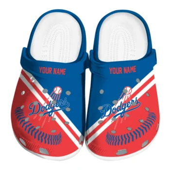 Los Angeles Dodgers Clogs - Personalized Baseball Motif Blue