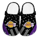 Los Angeles Lakers Clogs - Stellar Stripes Theme Purple Black